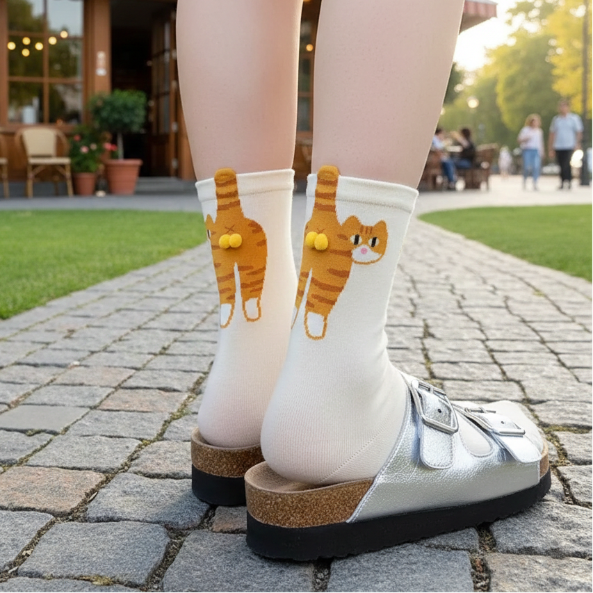 3D Cat Butt Socks