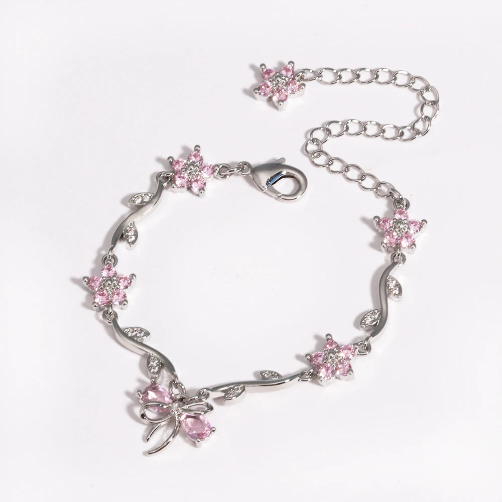 Leaf Flower Chain Bracelet