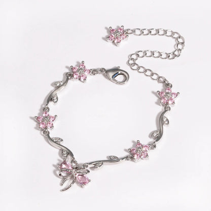 Leaf Flower Chain Bracelet