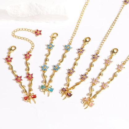 Leaf Flower Chain Bracelet