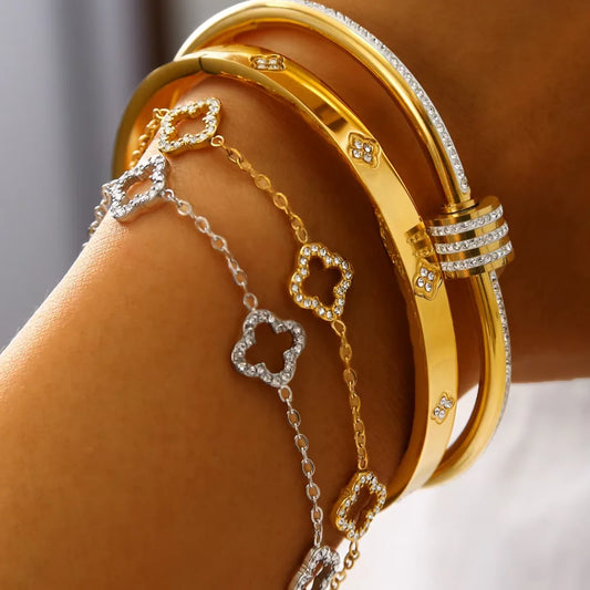 4 Piece Set - Stainless Steel Bracelets