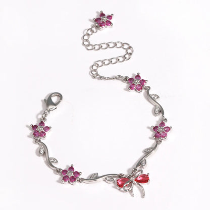 Leaf Flower Chain Bracelet