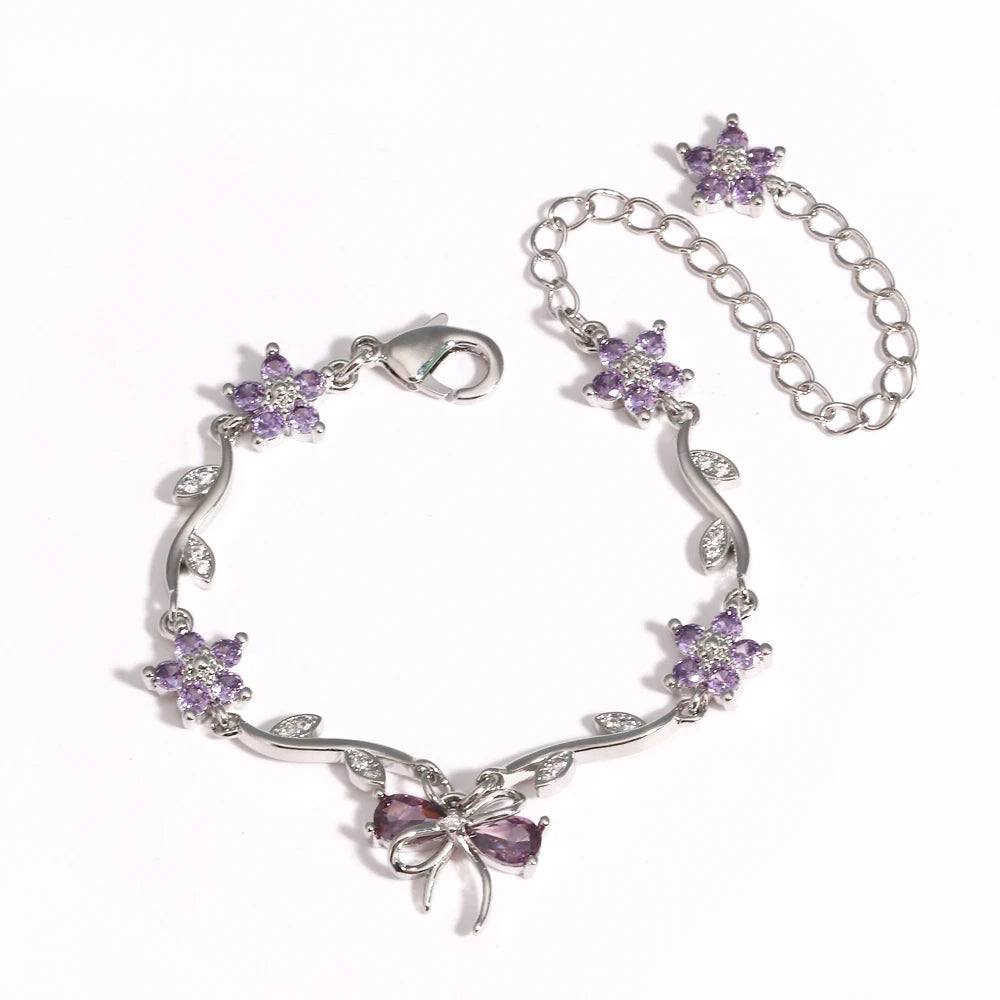 Leaf Flower Chain Bracelet
