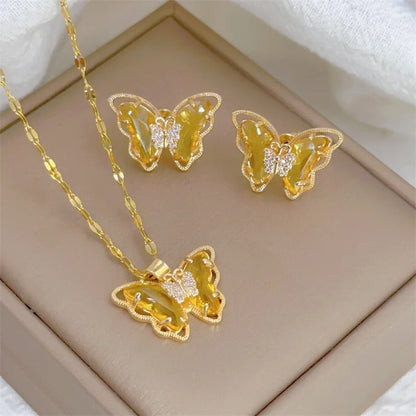 Butterfly Necklace & Earrings Set
