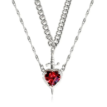 Heart & Sword - Snow White Couple Necklace