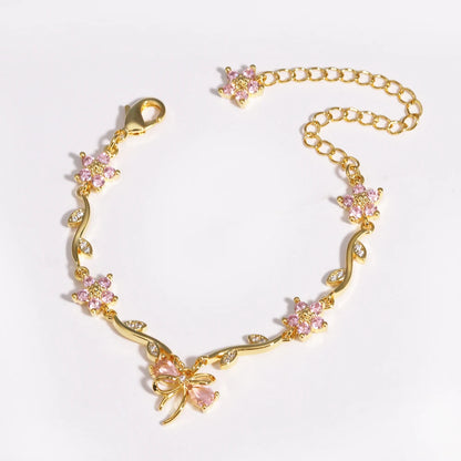 Leaf Flower Chain Bracelet