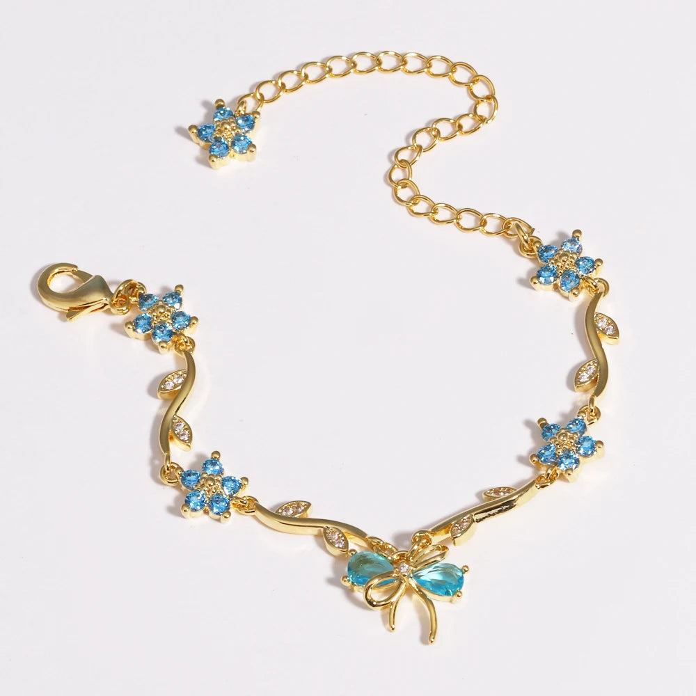 Leaf Flower Chain Bracelet