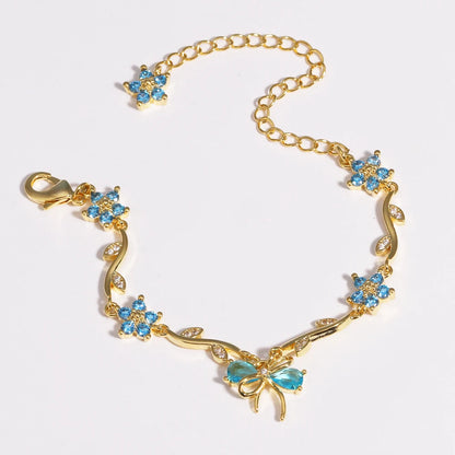 Leaf Flower Chain Bracelet