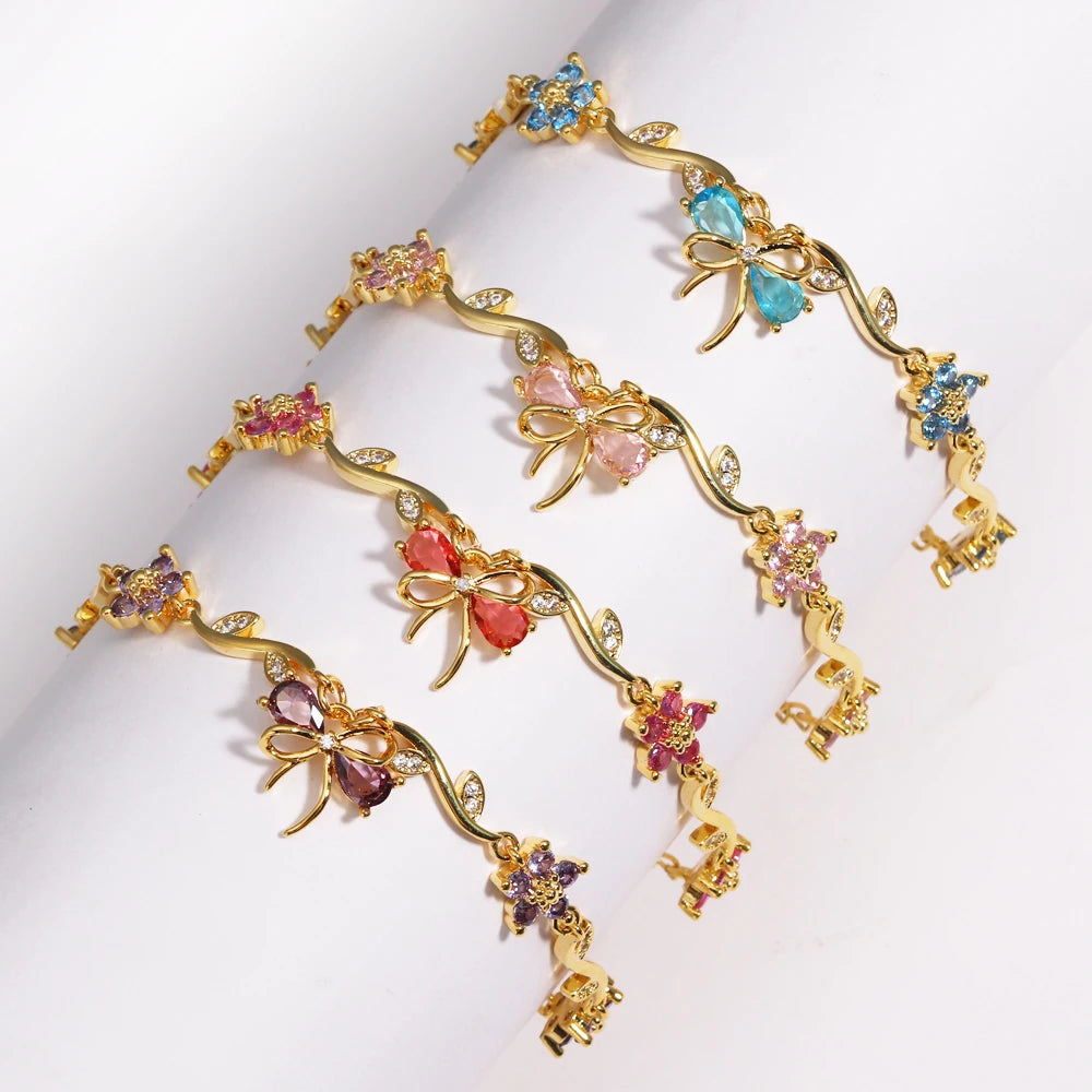 Leaf Flower Chain Bracelet