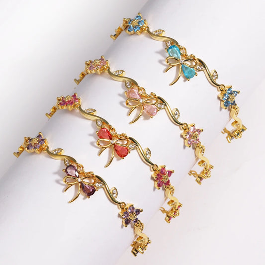 Leaf Flower Chain Bracelet
